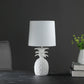 17" White Pineapple Table Lamp With White Empire Shade