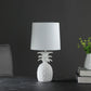 17" White Pineapple Table Lamp With Empire Shade