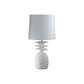 17" White Pineapple Table Lamp With White Empire Shade