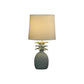 17" White Pineapple Table Lamp With White Empire Shade