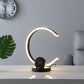 13" Black Contempo Shape LED  with USB Desk or Table Lamp