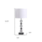 20" Silver Bedside Table Lamp With White Drum Shade