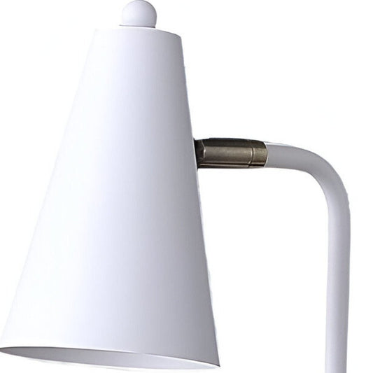 20" Compact White Metal Desk Lamp