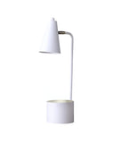 20" Compact White Metal Desk Lamp