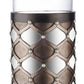 31" Bronze and Silver with Pearls Floor Hurricane Candle Holder