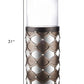 31" Bronze and Silver with Pearls Floor Hurricane Candle Holder