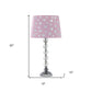22" Crystal With Pink And White Dot Shade Table Lamp