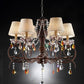 Burnished Bronze Hanging Ceiling Lamp with Clear and Amber Crystals