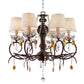 Burnished Bronze Hanging Ceiling Lamp with Clear and Amber Crystals