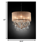 Silver and Pink Faux Crystal Hanging Chandelier Lamp