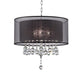 Contempo Silver Ceiling Lamp with Black Shade and Crystal Accents