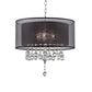 Contempo Silver Ceiling Lamp with Black Shade and Crystal Accents