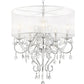 Glam Silver Faux Crystal Hanging Celing Lamp with See Thru Shade