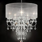Glam Silver Faux Crystal Hanging Celing Lamp with See Thru Shade