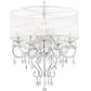Glam Silver Faux Crystal Hanging Celing Lamp with See Thru Shade
