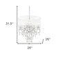 Glam Silver Faux Crystal Hanging Celing Lamp with See Thru Shade