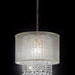 Primo Gold Finish Ceiling Lamp with Crystal Accents and White Shade