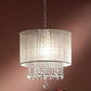 Primo Gold Finish Ceiling Lamp with Crystal Accents and White Shade