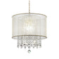 Primo Gold Finish Ceiling Lamp with Crystal Accents and White Shade