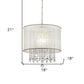 Primo Gold Finish Ceiling Lamp with Crystal Accents and White Shade