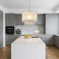 Primo Gold Finish Ceiling Lamp with Crystal Accents and White Shade