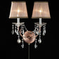 Silver and Pink Faux Crystal Dual Light Hanging Wall Sconce
