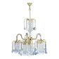 Two Tier Crystal and Gold Hanging Chandelier Light
