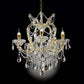 Five Light Glam Gold and Faux Crystal Chandelier