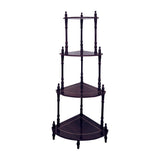 39" Brown Wood Four Tier Corner Bookcase