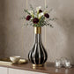 16" Gold and Black Striped Bud Polyresin Table Vase