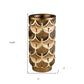 14" Polyresin Gold Geometric Cylinder Table Vase