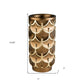 14" Polyresin Gold Geometric Cylinder Table Vase