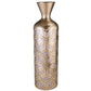 22" Rose Gold Geometric Cylinder Polyresin Floor Vase