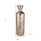 22" Rose Gold Geometric Cylinder Polyresin Floor Vase