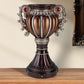 18" Bronze and Silver Floral Urn Polyresin Table Vase With Stones