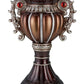 18" Bronze and Silver Floral Urn Polyresin Table Vase With Stones