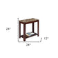 24" Brown End Table With Shelf