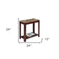 24" Brown End Table With Shelf