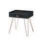 24" Gold And Black End Table With Drawer