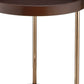 22" Copper And Brown Round End Table