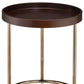 22" Copper And Brown Round End Table
