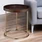 22" Copper And Brown Round End Table