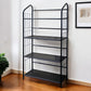 49" Black Metal Four Tier Bookcase
