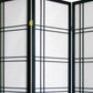 70" Black And White Heavy Duty Rice Paper Folding Three Panel Screen Room Divider