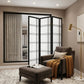 70" Black And White Heavy Duty Rice Paper Folding Three Panel Screen Room Divider