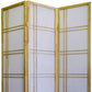 70" Brown And White Heavy Duty Rice Paper Folding Three Panel Screen Room Divider