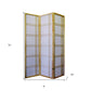 70" Brown And White Heavy Duty Rice Paper Folding Three Panel Screen Room Divider