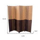 70.75" Brown Heavy Duty Rice Paper Folding Four Panel Screen Room Divider