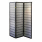 70" Black And White Heavy Duty Rice Paper Folding Three Panel Screen Room Divider