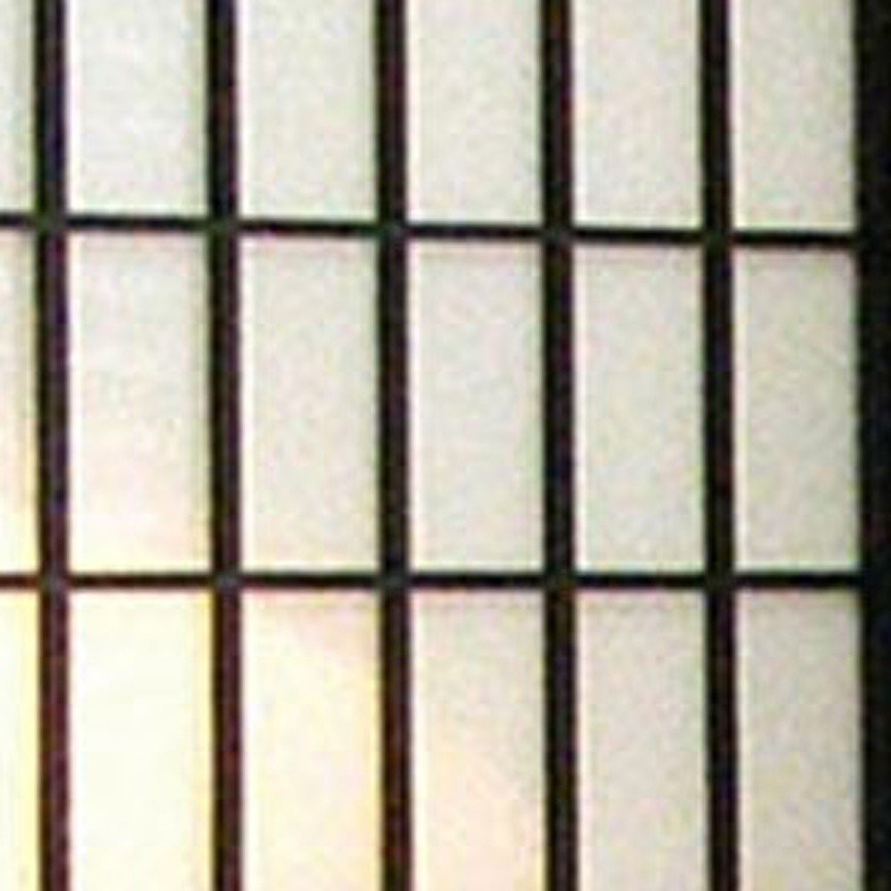 70" Black And White Heavy Duty Rice Paper Folding Three Panel Screen Room Divider